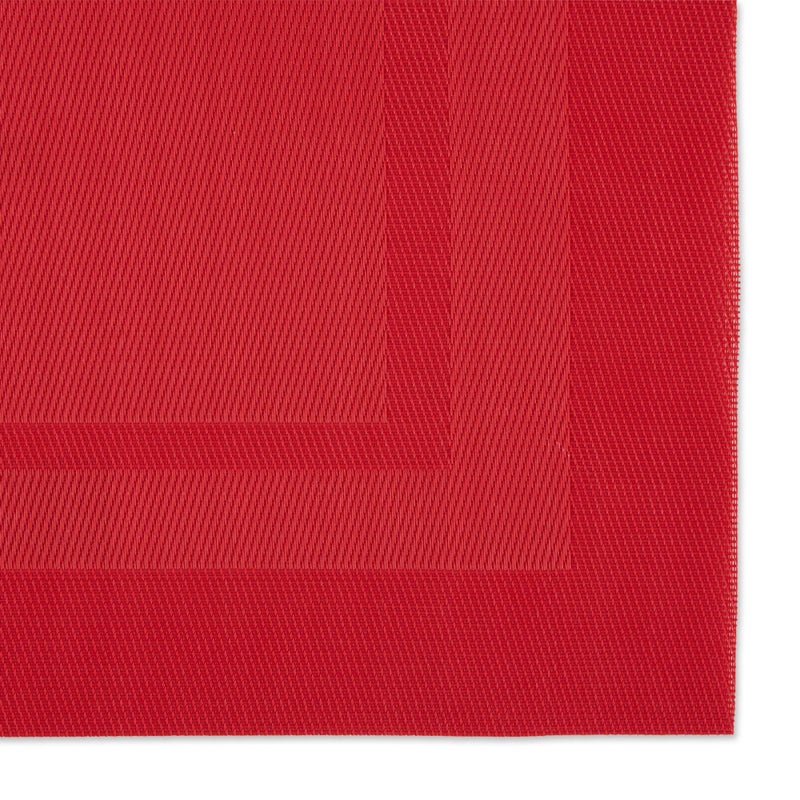 DII PVC Tabletop Collection Woven Indoor/Outdoor, Placemat Set, 13x17.25, Tango Red, 6 Piece - Image 2